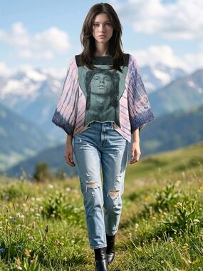 OOAK THE DOORS KANTHA TEE SM-1X